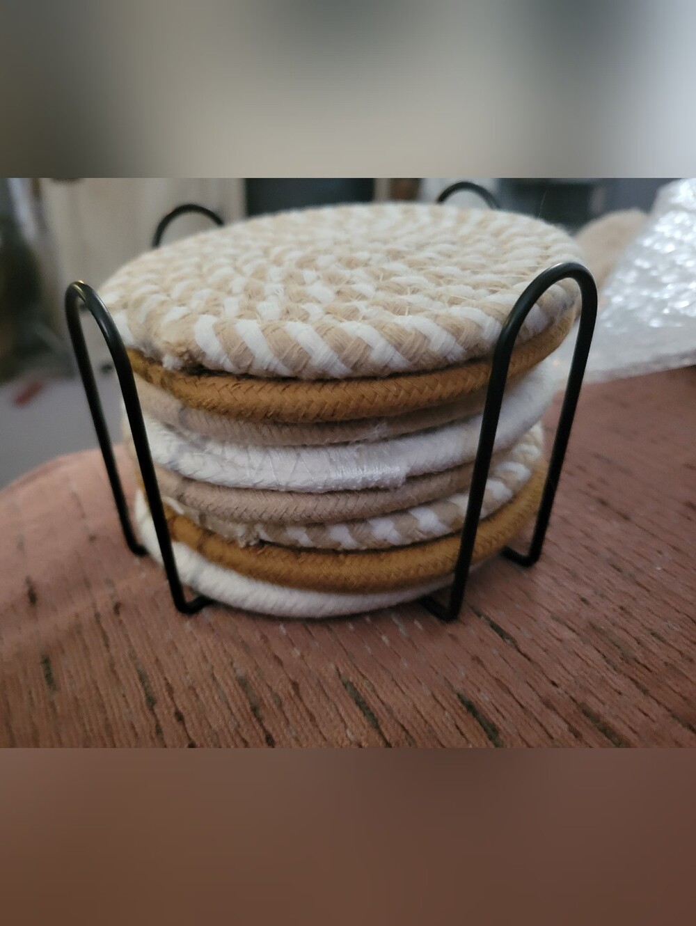 Cute Boho Woven Coaster Set